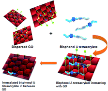 Graphical abstract: Unique method to improve the thermal properties of bisphenol A tetraacrylate by graphite oxide induced space confinement