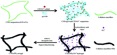 Graphical abstract: Polypyrrole/cellulose nanofiber aerogel as a supercapacitor electrode material