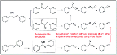 Graphical abstract: Mechanistic studies on the VO(acac)2-catalyzed oxidative cleavage of lignin model compounds in acetic acid