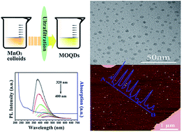 Graphical abstract: Room temperature synthesis of manganese oxide quantum dots and their application as a fluorescent probe for the detection of metal ions in aqueous media