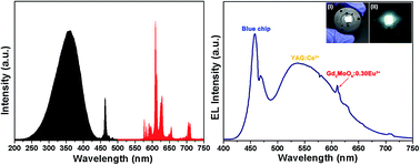 Graphical abstract: Broad near-ultraviolet and blue excitation band induced dazzling red emissions in Eu3+-activated Gd2MoO6 phosphors for white light-emitting diodes