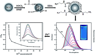 Graphical abstract: Preparation of cellulose-based fluorescent carbon nanoparticles and their application in trace detection of Pb(ii)