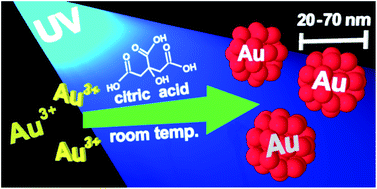 Graphical abstract: Photoreductive synthesis of monodispersed Au nanoparticles with citric acid as reductant and surface stabilizing reagent