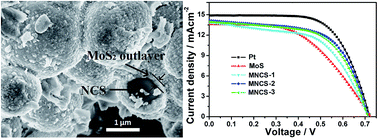 Graphical abstract: Microwave assisted synthesis of MoS2/nitrogen-doped carbon shell–core microspheres for Pt-free dye-sensitized solar cells