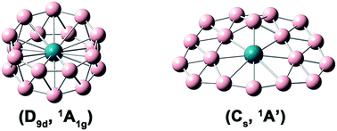 Graphical abstract: Competition between drum and quasi-planar structures in RhB18−: motifs for metallo-boronanotubes and metallo-borophenes