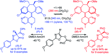 Graphical abstract: Enantiodivergent Steglich rearrangement of O-carboxylazlactones catalyzed by a chirality switchable helicene containing a 4-aminopyridine unit