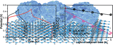 Graphical abstract: Growth of three-dimensional flower-like SnS2 on g-C3N4 sheets as an efficient visible-light photocatalyst, photoelectrode, and electrochemical supercapacitance material