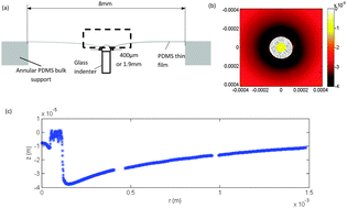 Graphical abstract: Surface tension measurement from the indentation of clamped thin films