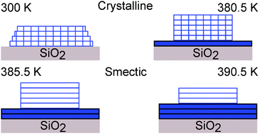 Graphical abstract: Reversibility of temperature driven discrete layer-by-layer formation of dioctyl-benzothieno-benzothiophene films