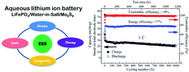 Graphical abstract: “Water-in-Salt” electrolytes enable green and safe Li-ion batteries for large scale electric energy storage applications