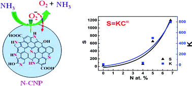 Graphical abstract: Understanding the ammonia sensing behavior of filter coffee powder derived N-doped carbon nanoparticles using the Freundlich-like isotherm