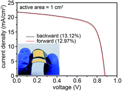 Graphical abstract: High-performance flexible and air-stable perovskite solar cells with a large active area based on poly(3-hexylthiophene) nanofibrils