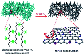 Graphical abstract: Electropolymerized supermolecule derived N, P co-doped carbon nanofiber networks as a highly efficient metal-free electrocatalyst for the hydrogen evolution reaction