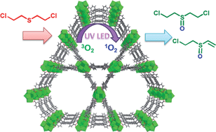 Graphical abstract: Efficient and selective oxidation of sulfur mustard using singlet oxygen generated by a pyrene-based metal–organic framework