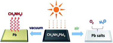 Graphical abstract: Photoinduced degradation of methylammonium lead triiodide perovskite semiconductors