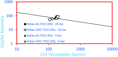 Graphical abstract: Efficient CO2-removal using novel mixed-matrix membranes with modified TiO2 nanoparticles