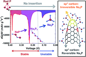 Graphical abstract: Role of carbon defects in the reversible alloying states of red phosphorus composite anodes for efficient sodium ion batteries