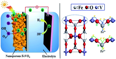 Graphical abstract: Facile synthesis of Fe3+/Fe2+ self-doped nanoporous FeVO4 photoanodes for efficient solar water splitting