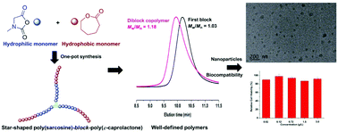 Graphical abstract: Amphiphilic star-shaped poly(sarcosine)-block-poly(ε-caprolactone) diblock copolymers: one-pot synthesis, characterization, and solution properties