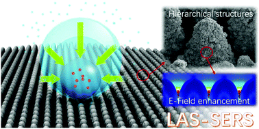 Graphical abstract: Low-adhesive superhydrophobic surface-enhanced Raman spectroscopy substrate fabricated by femtosecond laser ablation for ultratrace molecular detection