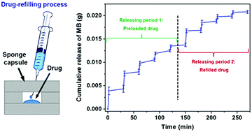 Graphical abstract: A robust and refillable magnetic sponge capsule for remotely triggered drug release