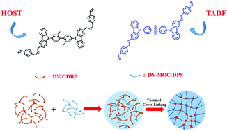 Graphical abstract: Thermally cross-linkable thermally activated delayed fluorescent materials for efficient blue solution-processed organic light-emitting diodes