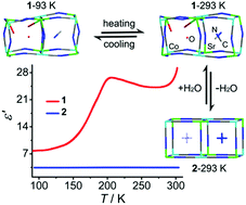 Graphical abstract: Dual stimuli-triggered dielectric switching and sensing in a host–guest cyanometallate framework