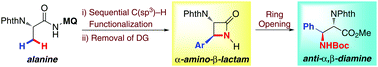 Graphical abstract: Palladium-catalyzed sequential monoarylation/amidation of C(sp3)–H bonds: stereoselective synthesis of α-amino-β-lactams and anti-α,β-diamino acid