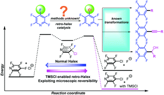 Graphical abstract: SNAr catalysis enhanced by an aromatic donor–acceptor interaction; facile access to chlorinated polyfluoroarenes