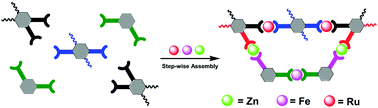 Graphical abstract: Stepwise, multicomponent assembly of a molecular trapezoid possessing three different metals