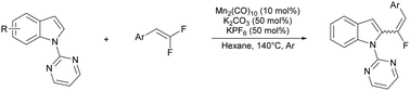 Graphical abstract: Manganese-catalyzed synthesis of monofluoroalkenes via C–H activation and C–F cleavage