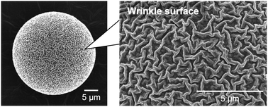 Graphical abstract: One-pot preparation of polymer microspheres having wrinkled hard surfaces through self-assembly of silica nanoparticles
