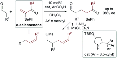 Graphical abstract: Chiral amine-catalyzed asymmetric conjugate addition of aldehydes to α-phenylselenoenones as formal Z-allylating agents