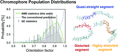 Graphical abstract: The correspondence between the conformational and chromophoric properties of amorphous conjugated polymers in mesoscale condensed systems