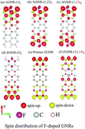 Graphical abstract: Fluorination-enriched electronic and magnetic properties in graphene nanoribbons