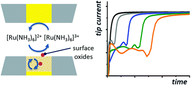 Graphical abstract: Redox titration of gold and platinum surface oxides at porous microelectrodes