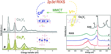 Graphical abstract: Cobalt-to-vanadium charge transfer in polyoxometalate water oxidation catalysts revealed by 2p3d resonant inelastic X-ray scattering