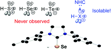 Graphical abstract: N-Heterocyclic carbene stabilized parent sulfenyl, selenenyl, and tellurenyl cations (XH+, X = S, Se, Te)