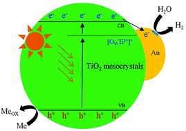 Graphical abstract: Synthesis of plasmonic Ti3+ doped Au/Cl-TiO2 mesocrystals with enhanced visible light photocatalytic activity