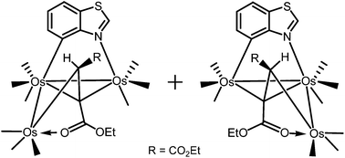 Graphical abstract: Alkyne activation and polyhedral reorganization in benzothiazolate-capped osmium clusters on reaction with diethyl acetylenedicarboxylate (DEAD) and ethyl propiolate