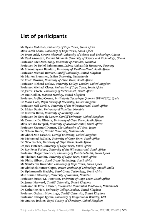 List of participants