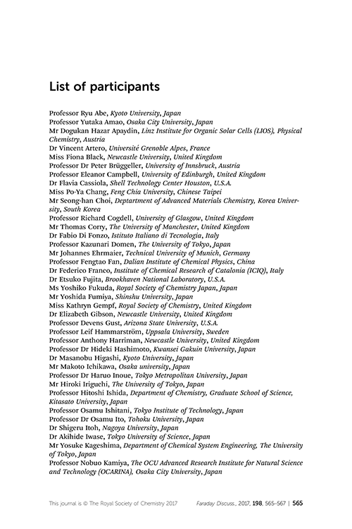 List of participants