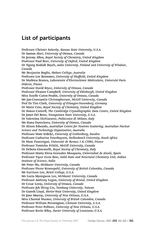 List of participants