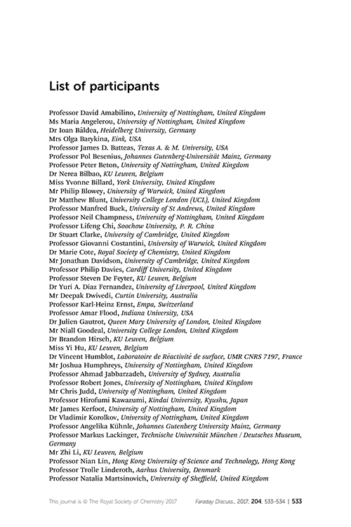 List of participants