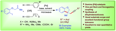 Graphical abstract: Microwave assisted domino heck cyclization and alkynylation: synthesis of alkyne substituted dihydrobenzofurans