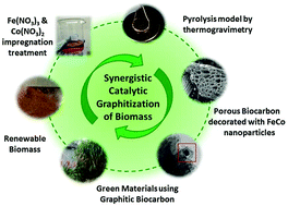 Graphical abstract: Graphitization of Miscanthus grass biocarbon enhanced by in situ generated FeCo nanoparticles