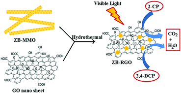 Graphical abstract: Facile synthesis of nano-Zn/Bi–reduced graphene oxide for enhanced photocatalytic elimination of chlorinated organic pollutants under visible light