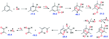 Graphical abstract: The atmospheric oxidation mechanism and kinetics of 1,3,5-trimethylbenzene initiated by OH radicals – a theoretical study