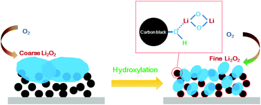 Graphical abstract: Hydroxylated carbon black as improved deposition support for discharge products in lithium air(oxygen)batteries