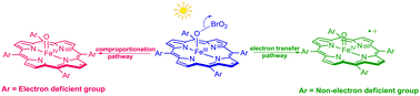 Graphical abstract: An investigation of ligand effects on the visible light-induced formation of porphyrin–iron(iv)-oxo intermediates